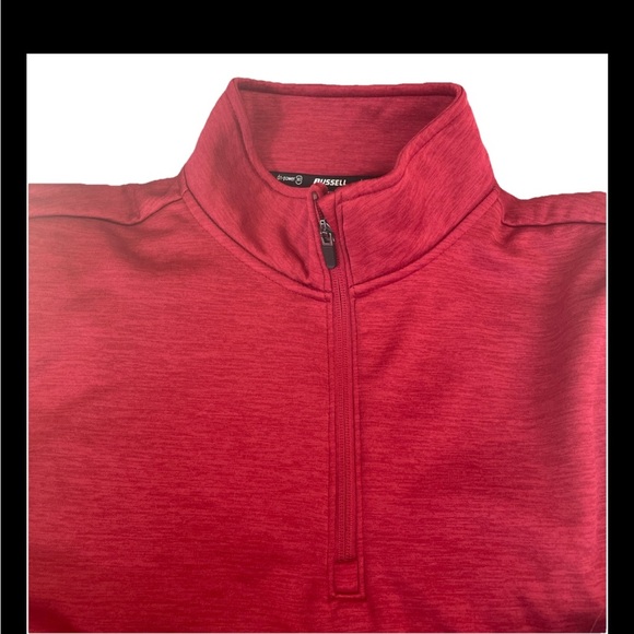 Russel Pull Over Sweatshirt 1/4 Zip Pullover Mens Medium Red Fleece Dri Power - Picture 5 of 11